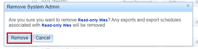confirm Remove account