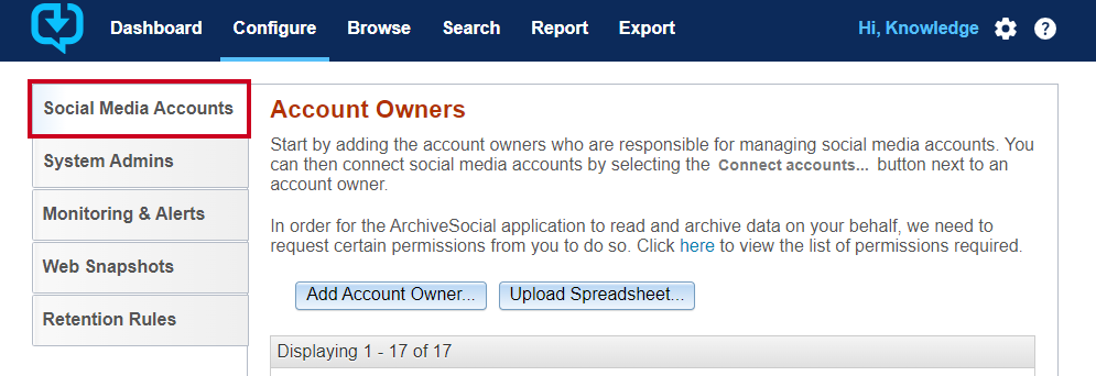 Social Media Accounts.