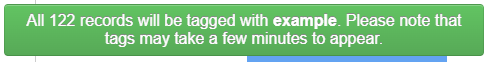 tags applied popup