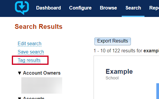 Tag Results option