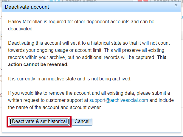 Confirm Deactivation