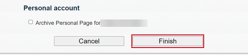 The Connect LinkedIn Account page's Finish button.