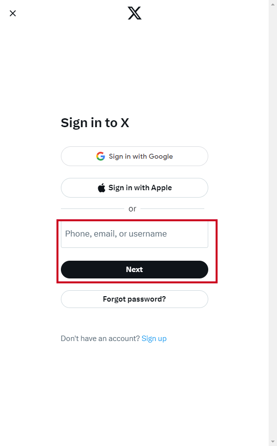 Sign in using your login information
