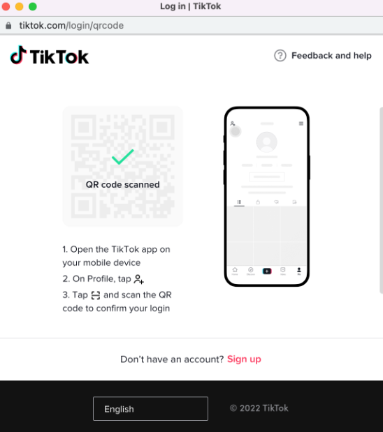 Qr code confirm checkmark