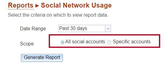 Select scope for usage report