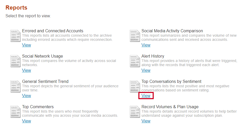 View the top conversions by sentiment Report button.png