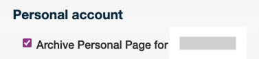 The Archive Personal Page checkbox.