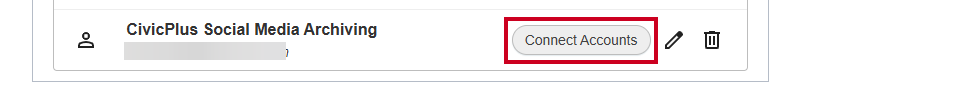 The Connect Accounts button next to a user's name.
