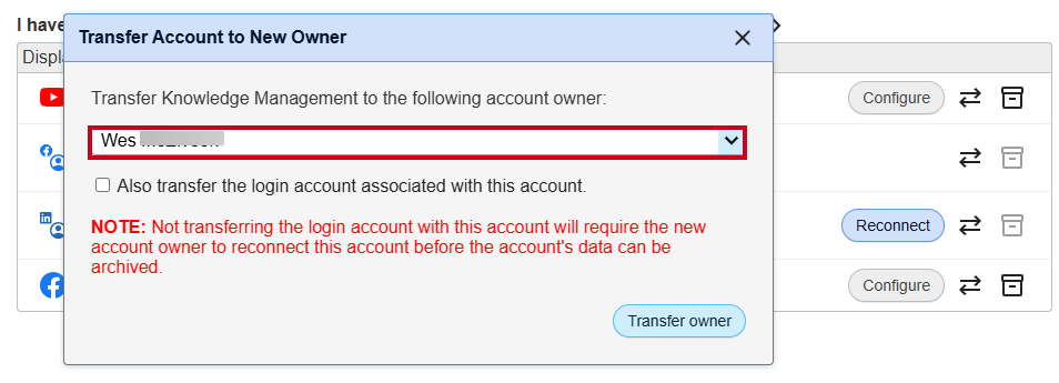 Select Facebook Owner.