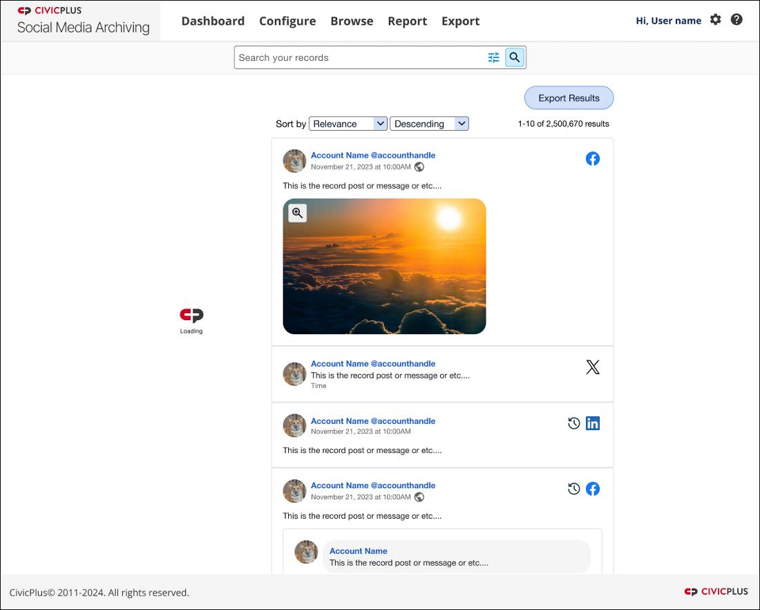 The Search Results Sidebar loading animation.