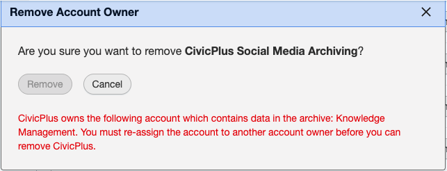 Remove Account Owner Data to Archive Message